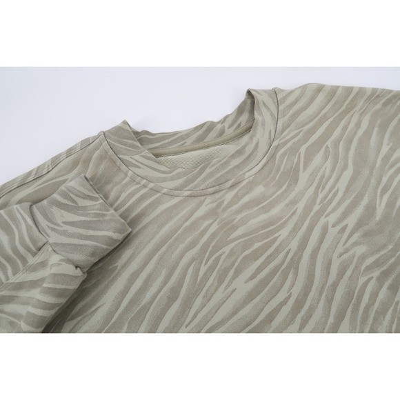 Lululemon Perfectly Oversized Crew Sweater Green Tiger Camo Women's Size 6
